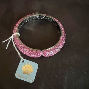 Angelique De Paris pink crystal cuff
